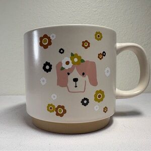 Fringe Studio Dog Mug with Flowers Coffee Mug Tea Cup 16 Oz